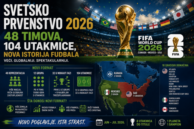 Svetsko prvenstvo 2026 sa 48 reprezentacija i 104 utakmice