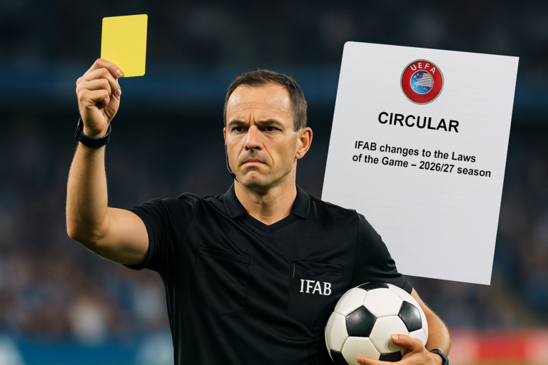 IFAB promene za sezonu 2026/27 — featured slika za članak "IFAB promene za sezonu 2026/27: šta se menja i ko će to prvi osetiti"