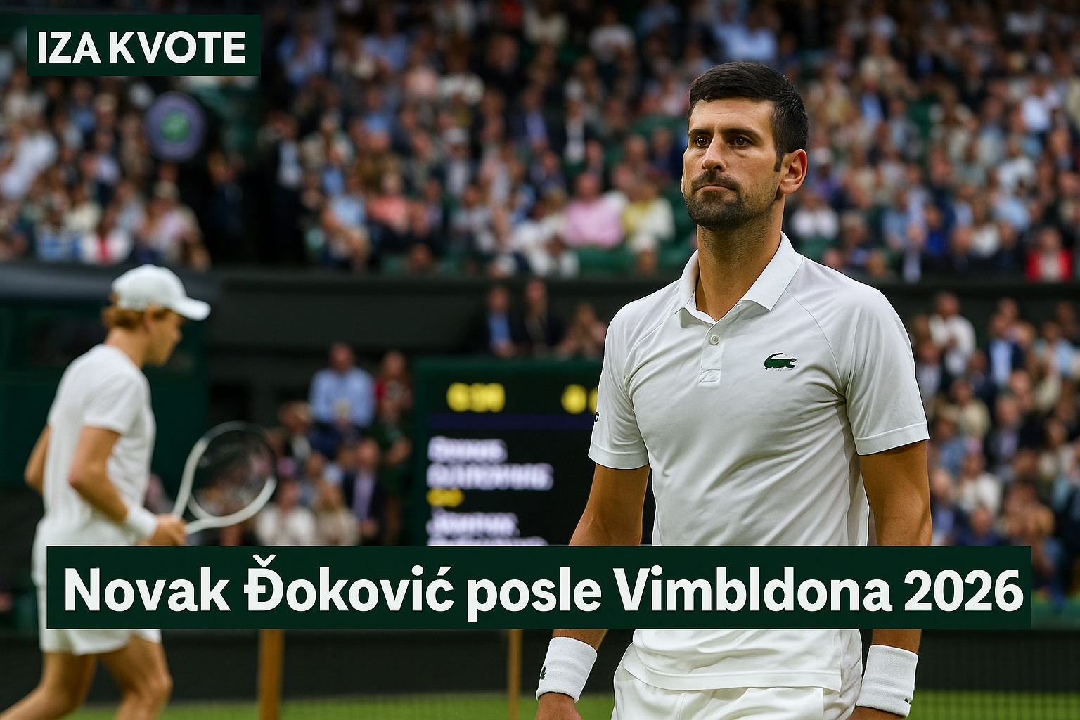 Novak Đoković posle Vimbldona 2026 — featured slika za članak "Novak Đoković posle Vimbldona 2026: zašto i dalje ostaje u vrhu uprkos porazu od Sinera"
