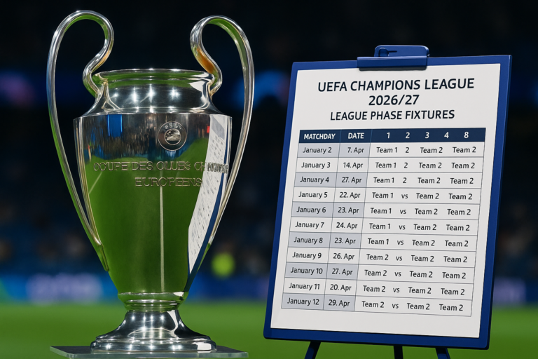 UEFA Champions League 2026/27 raspored ligaške faze — featured slika za članak "UEFA Champions League 2026/27: kompletan raspored ligaške faze otkriva ko je zaista dobro prošao na žrebu"