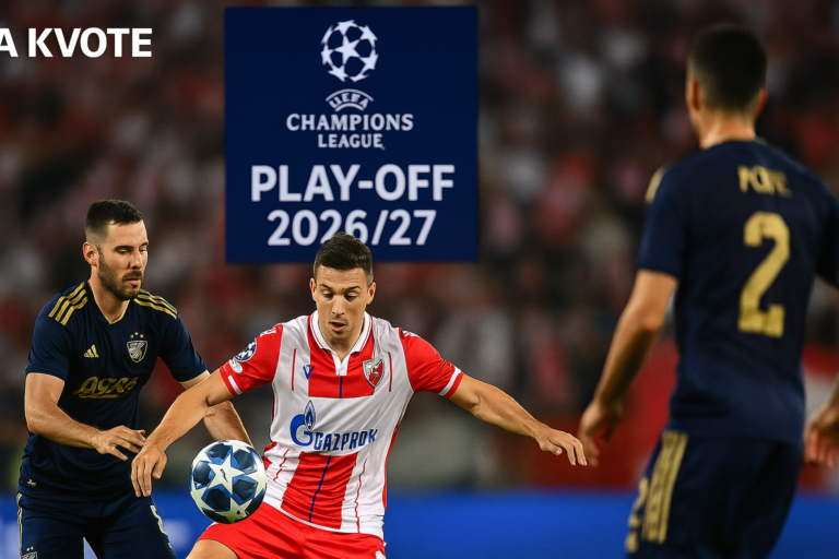 UEFA Champions League plej-of 2026/27 — featured slika za članak "UEFA Champions League plej-of 2026/27: šta prve utakmice znače za Crvenu zvezdu i evropsku mapu"