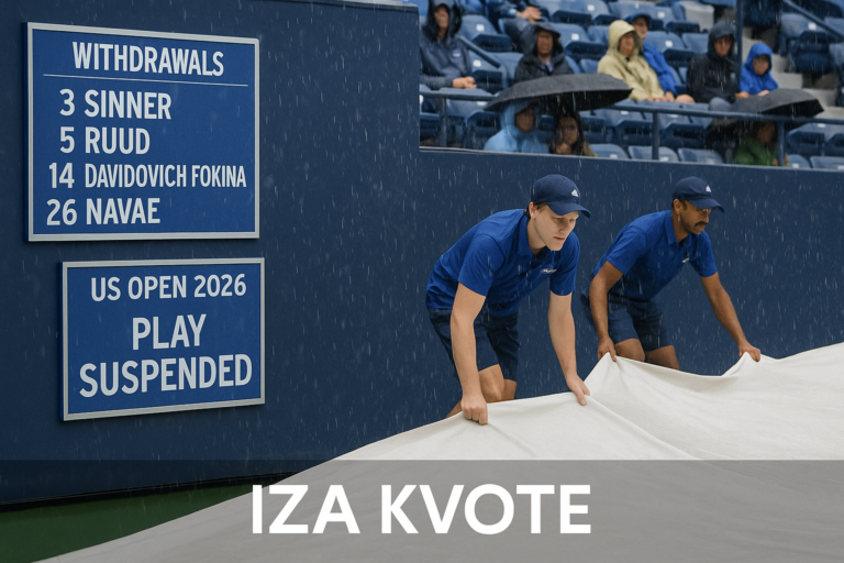 US Open 2026 povlačenja nosilaca — featured slika za članak "US Open 2026: povlačenja nosilaca i kiša menjaju fokusna fraza žreba u Njujorku"