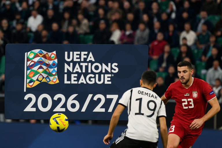UEFA Liga nacija 2026/27 — featured slika za članak "UEFA Liga nacija 2026/27 i novi plej-of sistem: šta se menja posle septembarskog prozora"
