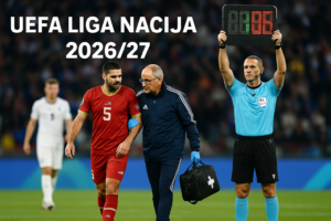 UEFA Liga nacija 2026/27 — featured slika za članak "UEFA Liga nacija 2026/27: nova pravila za medicinske zamene i zašto su poslednja 24 sata ključna"