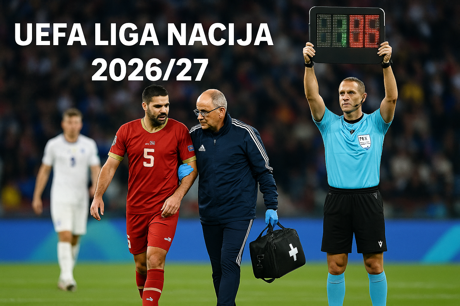 UEFA Liga nacija 2026/27 — featured slika za članak "UEFA Liga nacija 2026/27: nova pravila za medicinske zamene i zašto su poslednja 24 sata ključna"