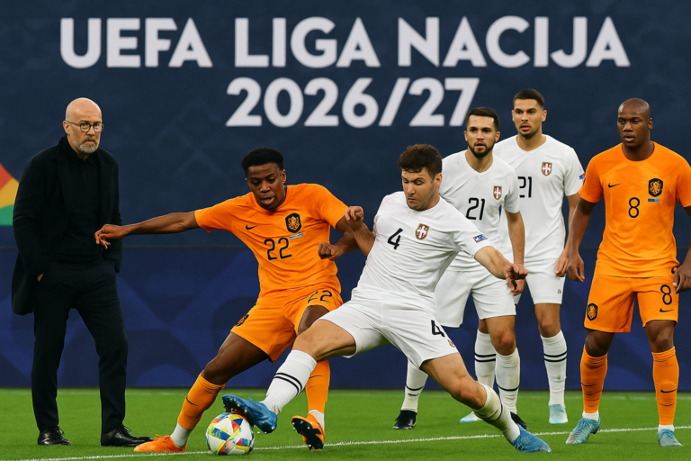 UEFA Liga nacija 2026/27 — featured slika za članak "UEFA Liga nacija 2026/27: rani rezultati, novi selektori i pritisak koji menja poredak"