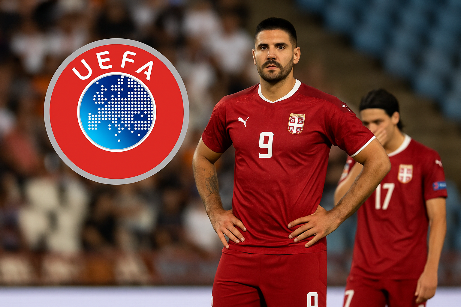 UEFA kazna za Srbiju — featured slika za članak "UEFA kazna za Srbiju: šta znači odluka o 40.000 evra i uslovnoj zabrani"